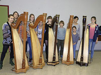 Harfenensemble der Musikschule Weil spielt in der evangelischen Kirche Brombach