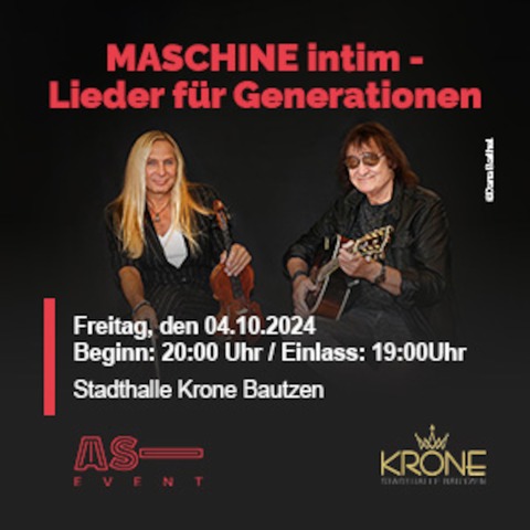 Maschine intim - Lieder fr Generationen - Bautzen - 04.10.2024 20:00