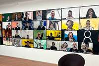 Ausstellung im Reforum Binzen: Videokonferenzen auf Leinwand gemalt