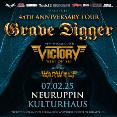 GRAVE DIGGER - 45th Anniversary Tour 2025 - Special Guest: VICTORY - Best of Set! - Neuruppin - 07.02.2025 19:30