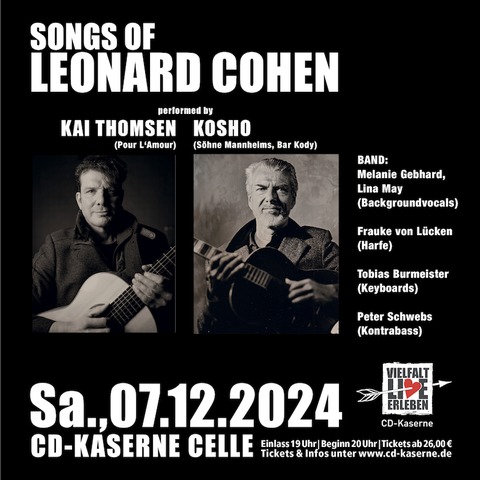Songs of Leonard Cohen - Performed by Kai Thomsen & Kosho - Celle - 07.12.2024 20:00
