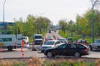 Bauarbeiten am Kreisverkehr Palmrain behindern den Verkehr zwischen Weil und Hningen