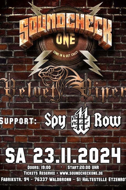 Velvet Viper mit Jutta Weinhold (ex Zed Yago) + Support: Spy # Row - Waldbronn - 23.11.2024 19:00