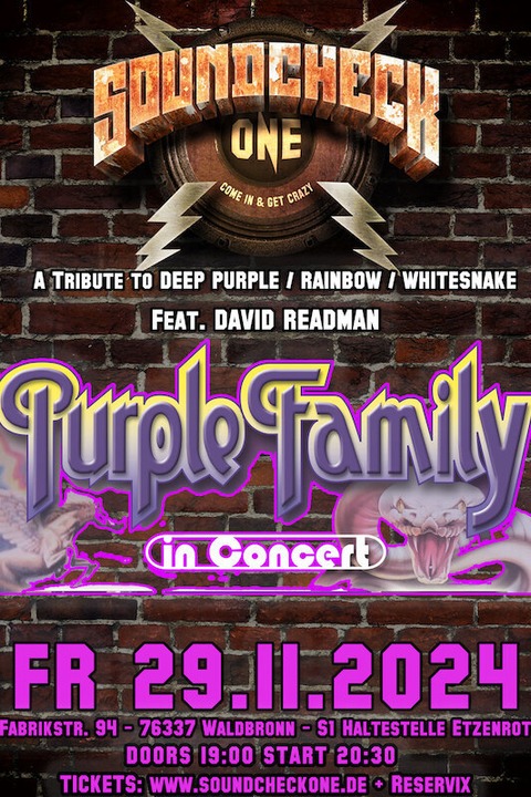 Purple Family - A tribute to Deep Purple + Whitesnake - A Tribute to Deep Purple + Whitesnake - Waldbronn - 29.11.2024 19:00