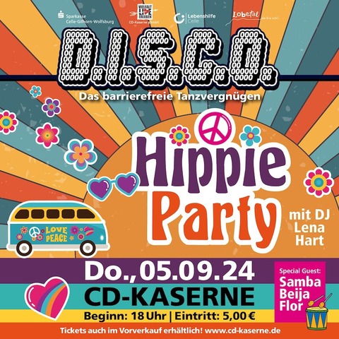 D.I.S.C.O. - Das barrierefreie Tanzvergngen - Die Hippie-Party - Celle - 05.09.2024 18:00