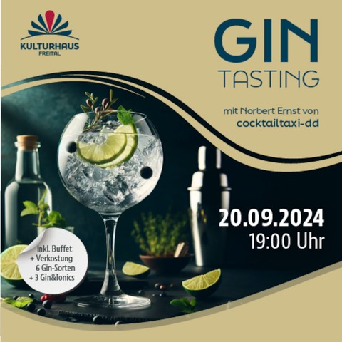 Gin-Tasting  mit Norbert Ernst vom Cocktailtaxi-DD - Freital - 20.09.2024 19:00