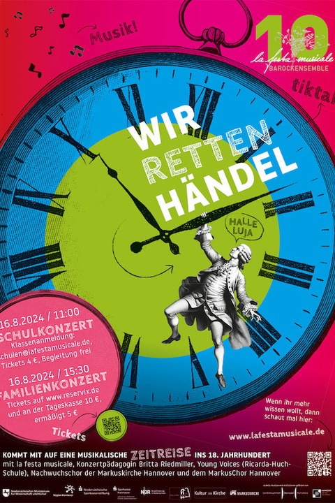 Familienkonzert: Wir retten Hndel - eine musikalische Zeitreise ins 18. Jahrhundert mit la festa musicale - HANNOVER - 16.08.2024 15:30