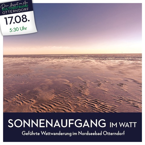 Sonnenaufgang im Watt - Gefhrte Wattwanderung im Nordseebad Otterndorf - Kulturstrand Otterndorf - Otterndorf - 17.08.2024 05:30