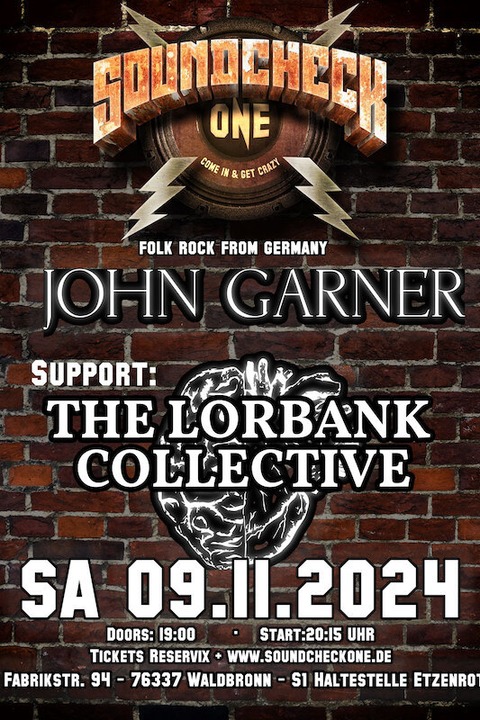 John Garner + The Lorbank Collective - Folk Rock from Germany - Waldbronn - 09.11.2024 19:00