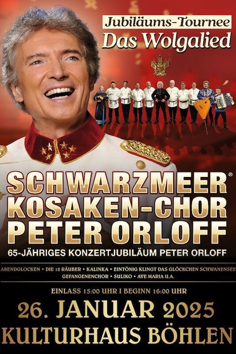 Peter Orloff & Der Schwarzmeer Kosaken-Chor - Das Wolgalied | Jubilumstournee - Bhlen - 26.01.2025 16:00