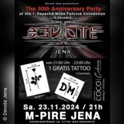 30 Jahre Jubilums Depeche Mode Party - JENA - 23.11.2024 21:00