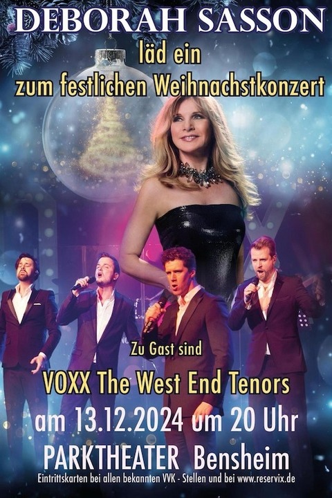 Weihnachtskonzert - Deborah Sasson & The West End Tenors - Bensheim - 13.12.2024 20:00