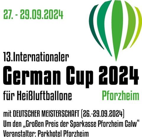 13. Int. GermanCup fr Heiluftballone in Pforzheim - Weekend-Ticket - Pforzheim - 27.09.2024 08:00