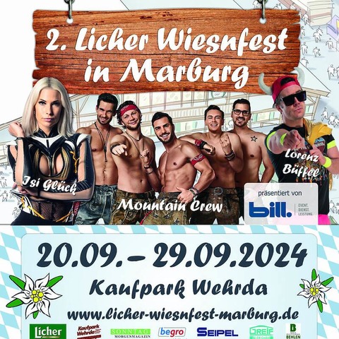 2. Licher Wiesnfest Marburg - 3. Wiesnhitnacht mit Mountain Crew & Lorenz Bffel - Marburg - 27.09.2024 19:00