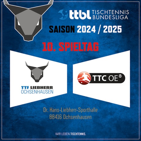 TTF Liebherr Ochsenhausen vs. TTC OE Bad Homburg 1987 - Ochsenhausen - 14.12.2024 17:30