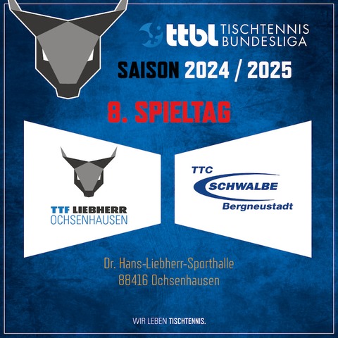 TTF Liebherr Ochsenhausen vs. TTC Schwalbe Bergneustadt - Ochsenhausen - 30.11.2024 17:30