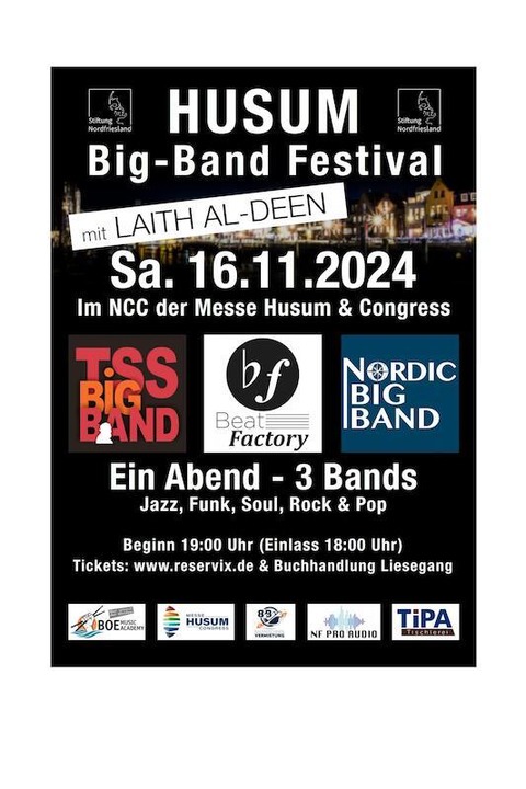 Big-Band Festival mit LAITH AL-DEEN - Ein Abend - 3 Bands - Husum - 16.11.2024 19:00