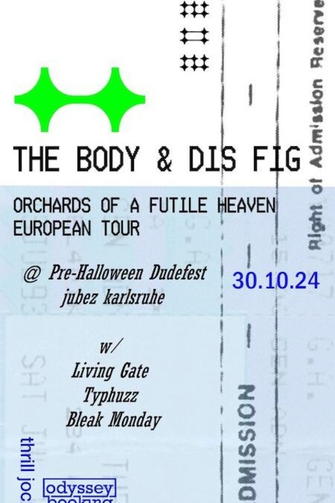 Pre-Halloween Dudefest - The Body & Dis Fig /// Living Gate /// Typhuzz /// Bleak Monday - Karlsruhe - 30.10.2024 19:30