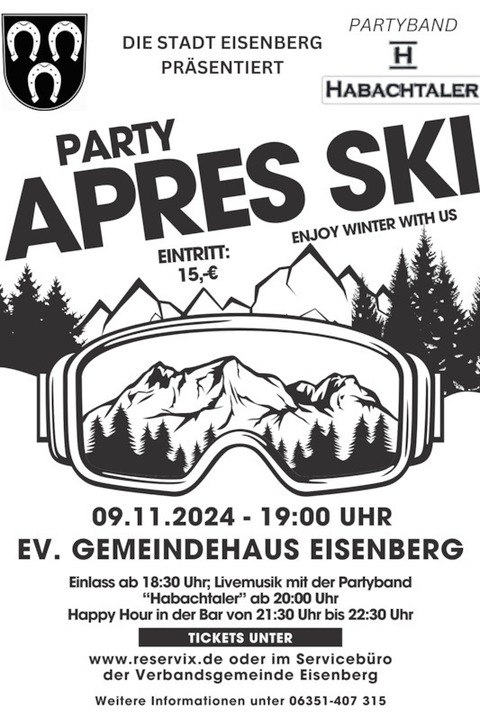 Apres Ski Party mit der Partyband &#8222;HABACHTALER&#8220; - Enjoy Winter With Us - Eisenberg - 09.11.2024 19:00