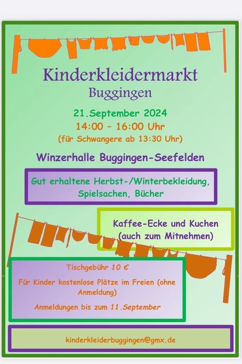 Kindersachen-Flohmarkt - Buggingen - 21.09.2024 14:00