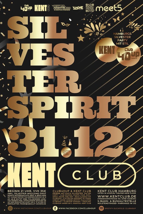 Club40up Silvester Spirit - Die stilvolle Silvesterparts fr die Generation 40up - Hamburg - 31.12.2024 21:00