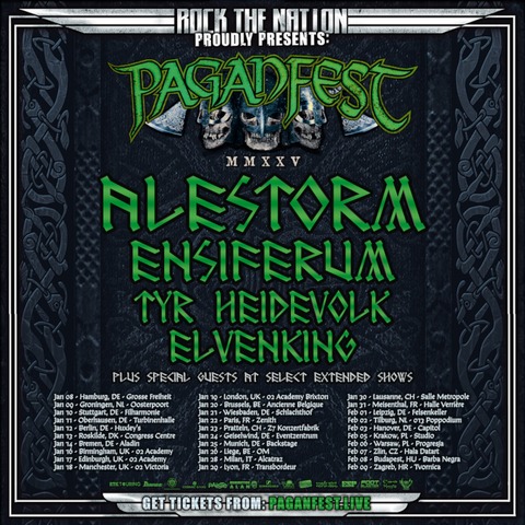 PAGANFEST 2025 - ALESTORM / ENSIFERUM / TR / HEIDEVOLK / ELVENKING - Wiesbaden - 21.01.2025 17:00