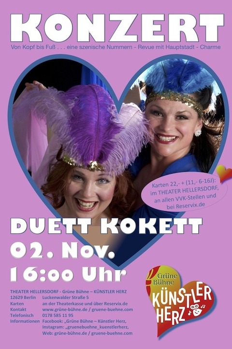 Konzert: Duett Kokett &#8222;Von Kopf bis Fu&#8220; - Berlin - 02.11.2024 16:00