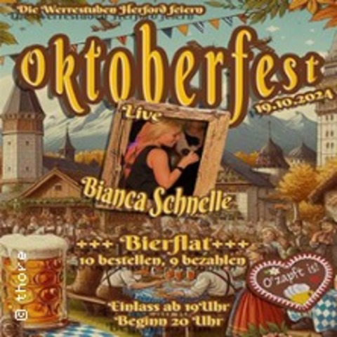 Oktoberfest Werrestuben mit Live-Act Bianca Schnelle - HERFORD - 19.10.2024 20:00