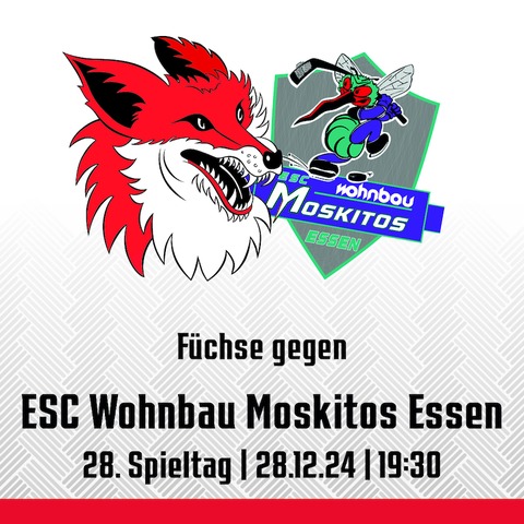 28. Spieltag: Fchse Duisburg - ESC Wohnbau Moskitos Essen - Duisburg - 28.12.2024 19:30