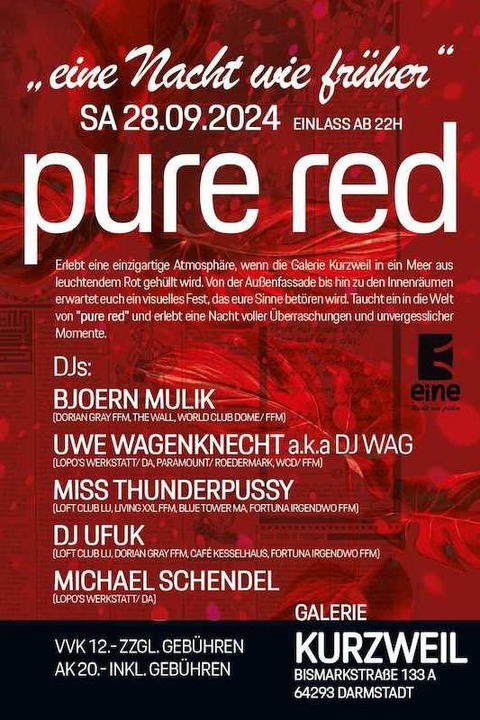 Eine Nacht wie frher - PURE RED EDITION - Ein Fest fr die Sinne - Ein Erlebnis in leuchtendem Rot! - Darmstadt - 28.09.2024 22:00