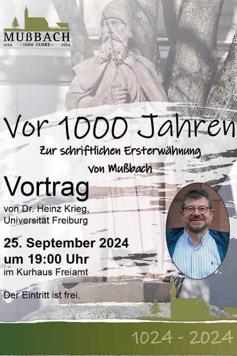 Schriftliche Ersterwhnung von Mubach - Freiamt - 25.09.2024 19:00