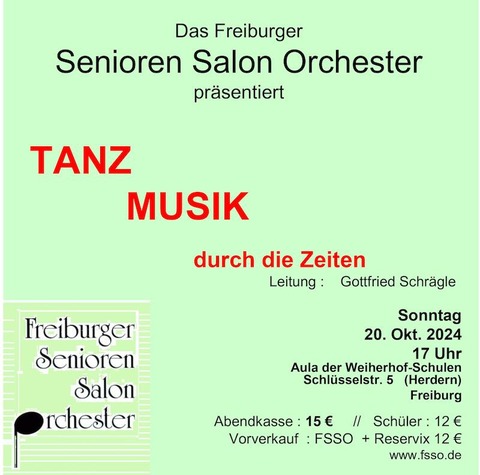 Tanzmusik mit dem Salonorchester - Tanzmusik durch die Zeiten - Freiburg - 20.10.2024 17:00