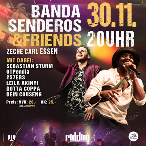 BANDA SENDEROS & FRIENDS - Sebastian Sturm, OTPendia, 257ers, Leila Akinyi, Dotta Coppa, Dein Couseng - Essen - 30.11.2024 20:00