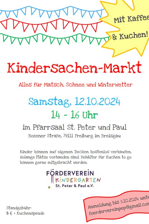 Winter-Kindersachen-Markt mit Kaffe & Kuchen - Freiburg - 12.10.2024 14:00