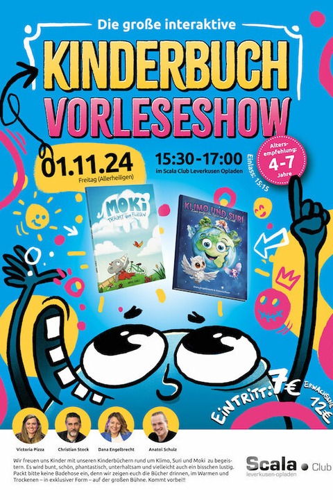 Die groe interaktive Vorleseshow - Moki, Klimo & Suri - Leverkusen - 01.11.2024 15:30