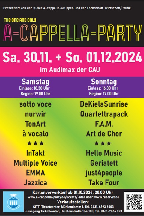 A Cappella Party - A cappella - Kiel - 30.11.2024 19:00