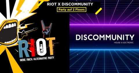 KUZ-Partys auf 2 Floors - RIOT (INDIE | ROCK | ALTERNATIVE) x DISCOMMUNITY (HOUSE) - Mainz - 07.12.2024 20:00