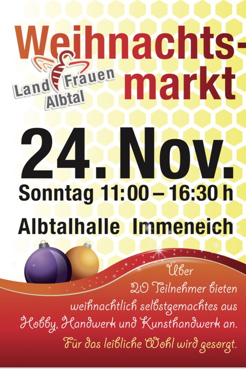 Weihnachtsmarkt der Landfrauen Albtal - St. Blasien - 24.11.2024 11:00