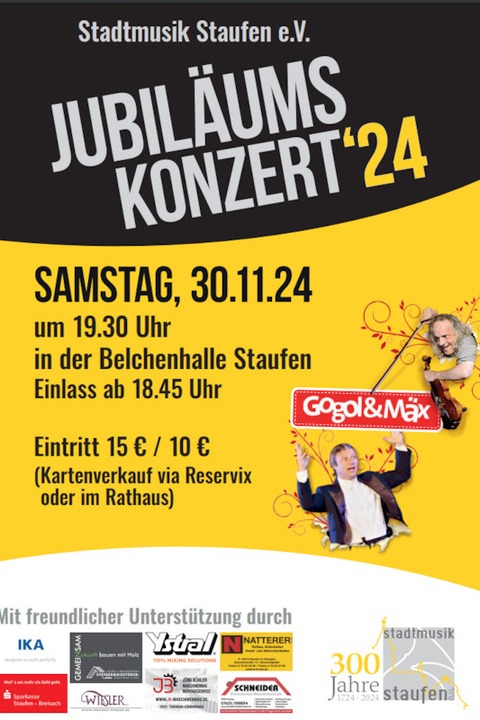 Jubilumskonzert 2024 - Staufen - 30.11.2024 19:30