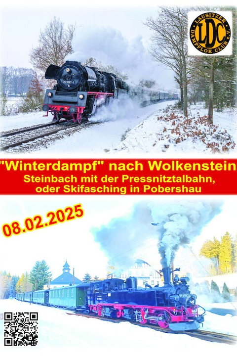 &#8222;Winterdampf&#8220; nach Wolkenstein, Steinbach oder Pobershau - Cottbus - 08.02.2025 06:00