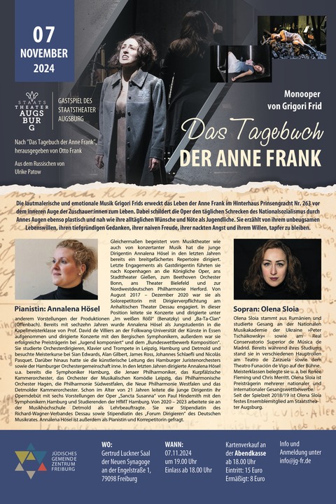 Das Tagebuch der Anne Frank - Freiburg - 07.11.2024 19:00