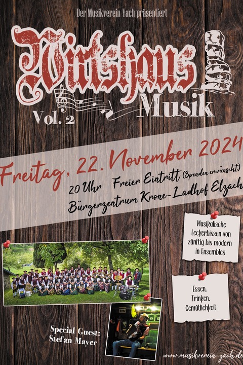 Wirtshaus-Musik - Elzach - 22.11.2024 20:00