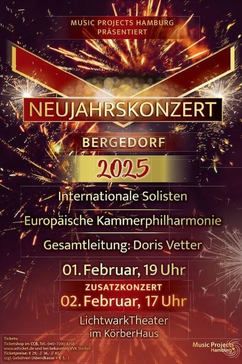 Neujahrskonzert 2025 - ZUSATZKONZERT - Hamburg / Bergedorf - 02.02.2025 17:00