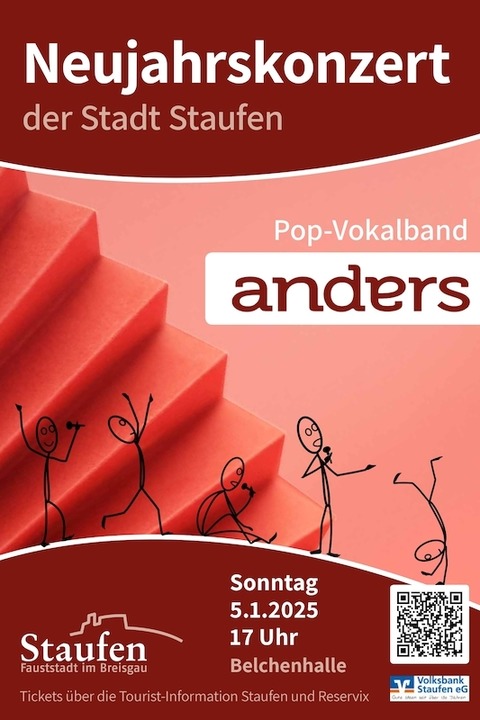 Neujahrskonzert - Pop-Vokalband anders - Staufen - 05.01.2025 17:00