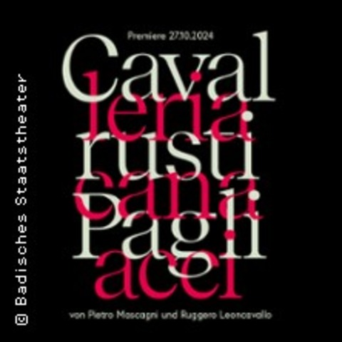 Cavalleria rusticana / Pagliacci - Karlsruhe - 17.01.2025 19:30