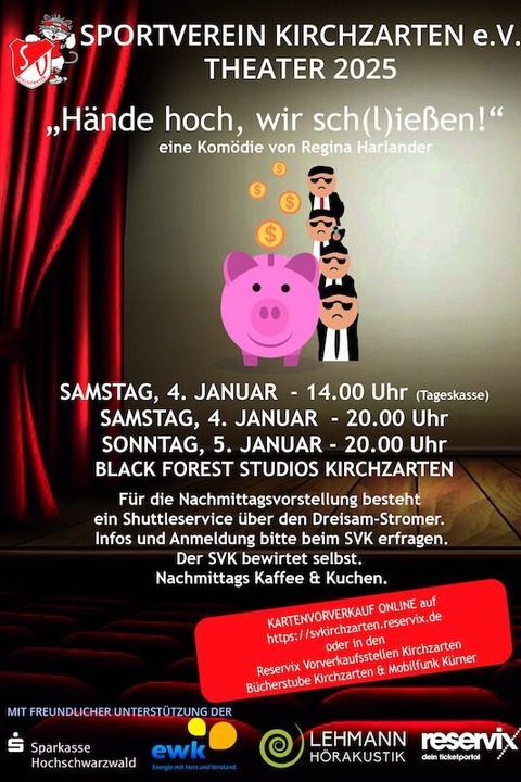 SV Kirchzarten Theaterabend - Hnde hoch, wir sch(l)ieen! - Kirchzarten - 05.01.2025 20:00