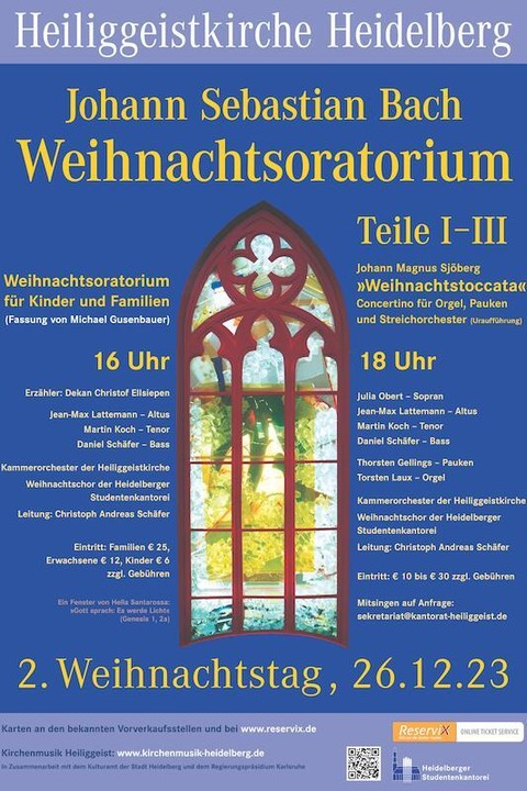 Konzerte zu Advent, Weihnachten und Neujahr bei Kerzenschein - Bach &#8222;Weihnachtsoratorium&#8220; (I-III) - Heidelberg - 26.12.2024 18:00