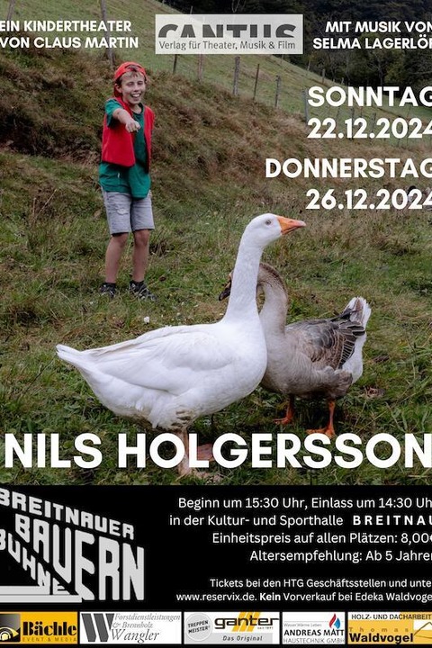 Nils Holgersson - Kindertheater mit Musik - Breitnau - 26.12.2024 15:30