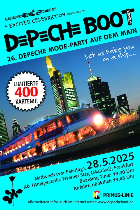 DepecheBoot 2025 - das VorFeiertagsDepecheBoot - Frankfurt am Main - 28.05.2025 19:45