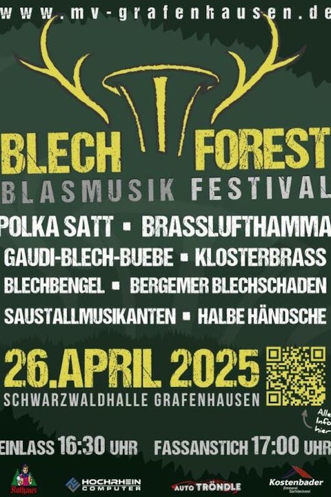 BLECH FOREST Blasmusik Festival 2025 - Das grsste Blasmusik Festival im Hochschwarzwald - Grafenhausen - 26.04.2025 17:00